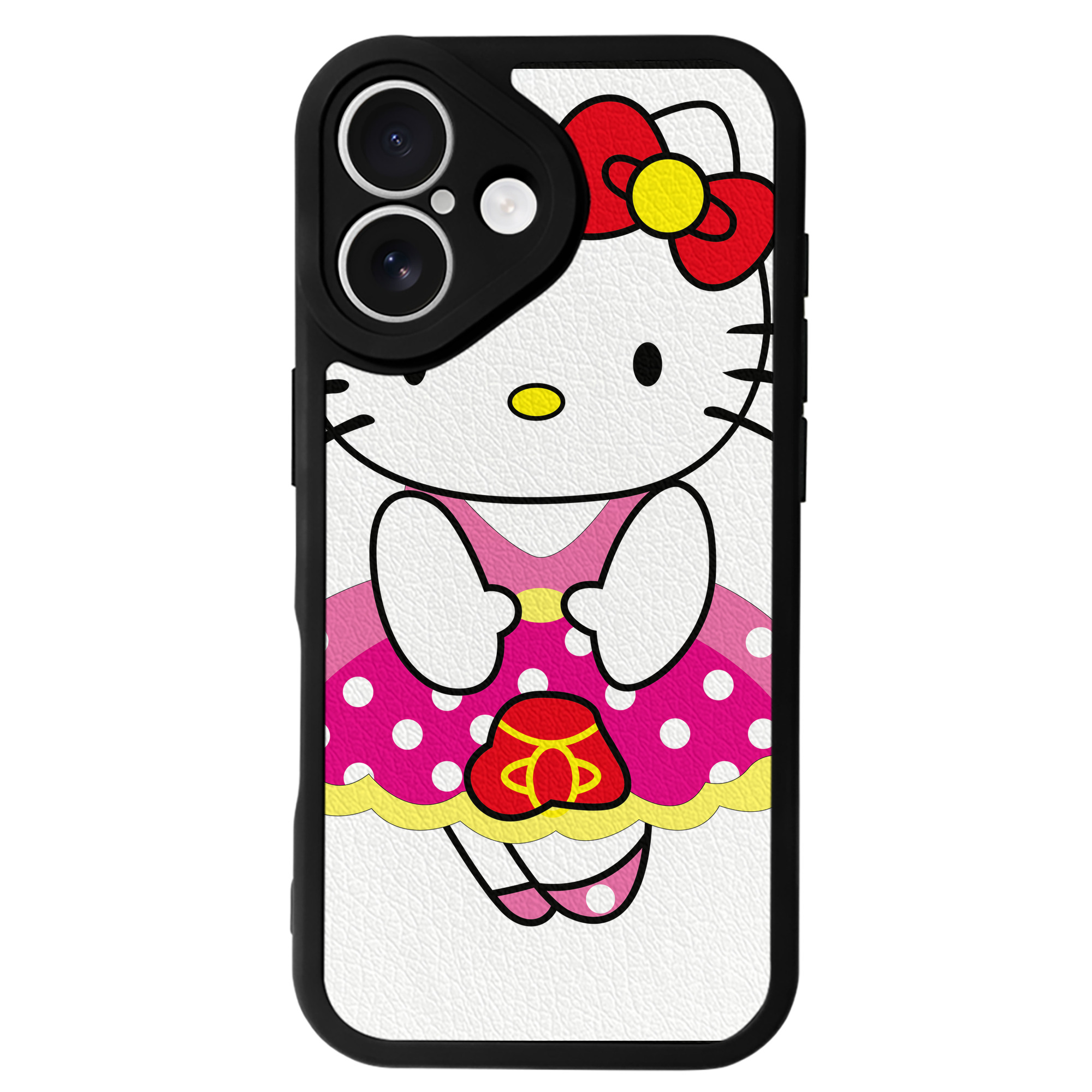 （画像用） Hello Kitty ハローキティ 【iPhone 16シリーズ対応】シリコンスマホケース（レザー調） 材質：シリコン
